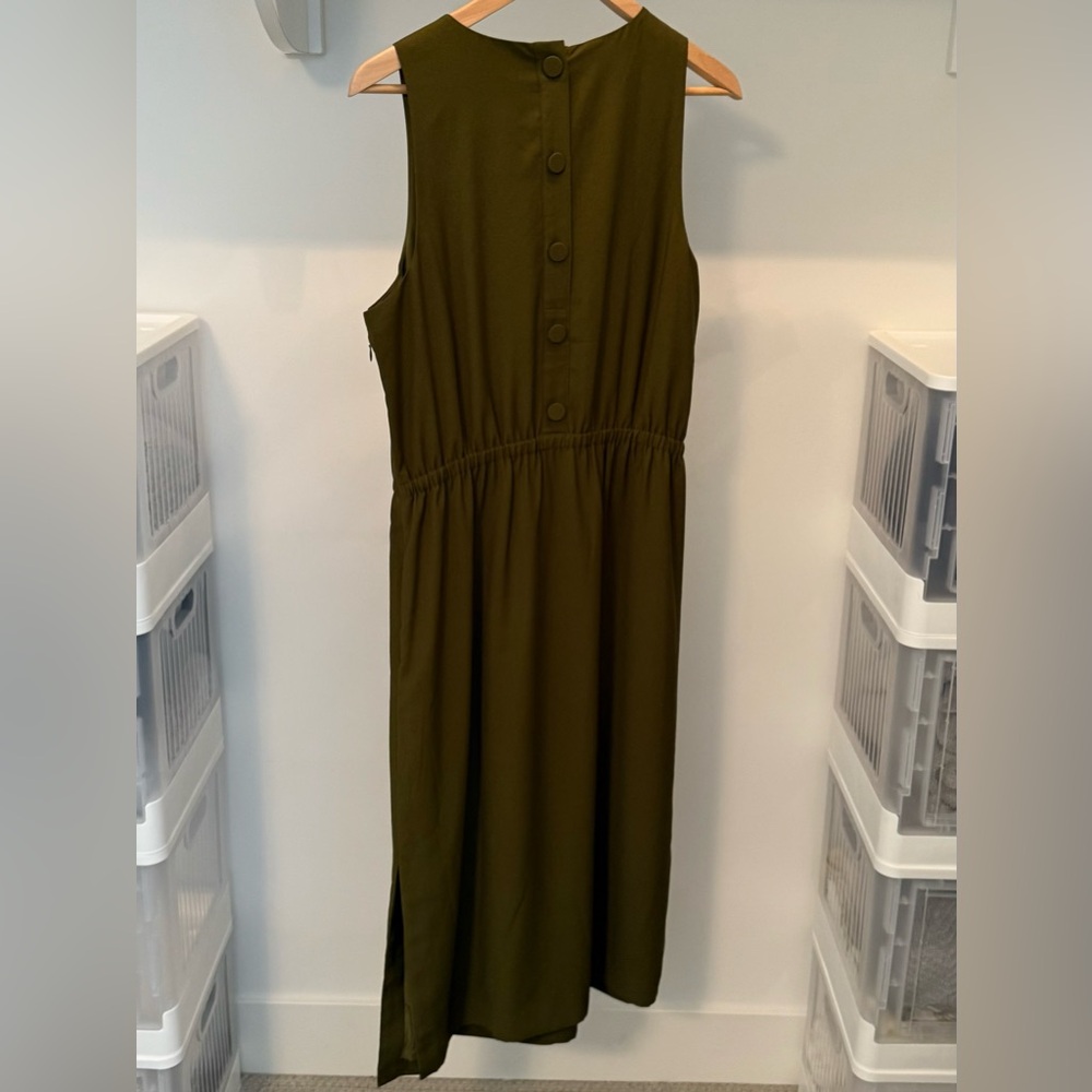 NWT J. Crew Elegant Olive Green Sleeveless Dress 12T